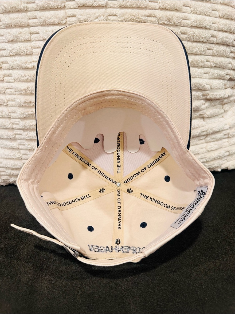 New with Tag, COPENHAGEN Embroidered Baseball Cap - Cream with Navy - Picture 7 of 7